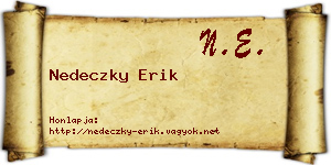 Nedeczky Erik névjegykártya
